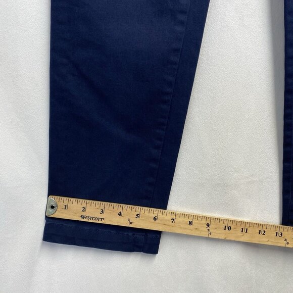 C.A.S.L.O.N Mid-Rise Straight Leg Stretch Chino Pants Women 4 Navy Side Pockets - Picture 15 of 16